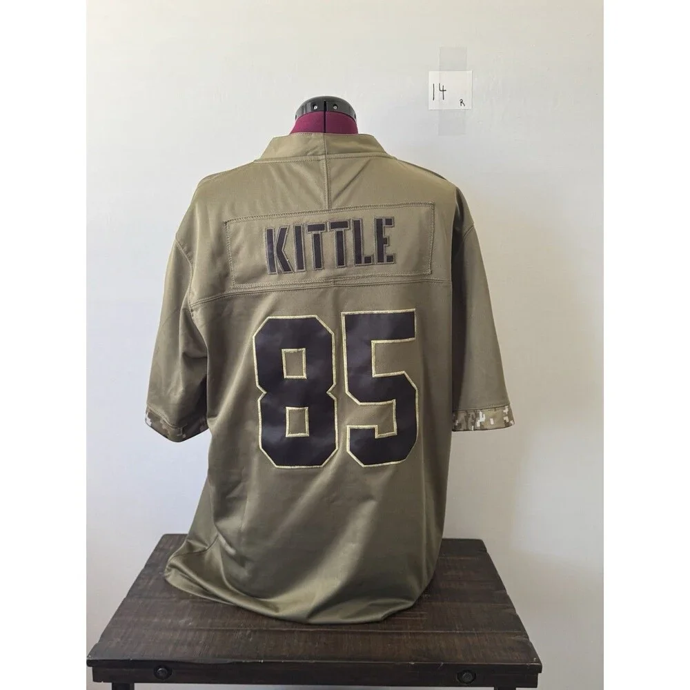 Nike 49ers George Kittle #85 Salute to Service On Field Jersey Size L Olive